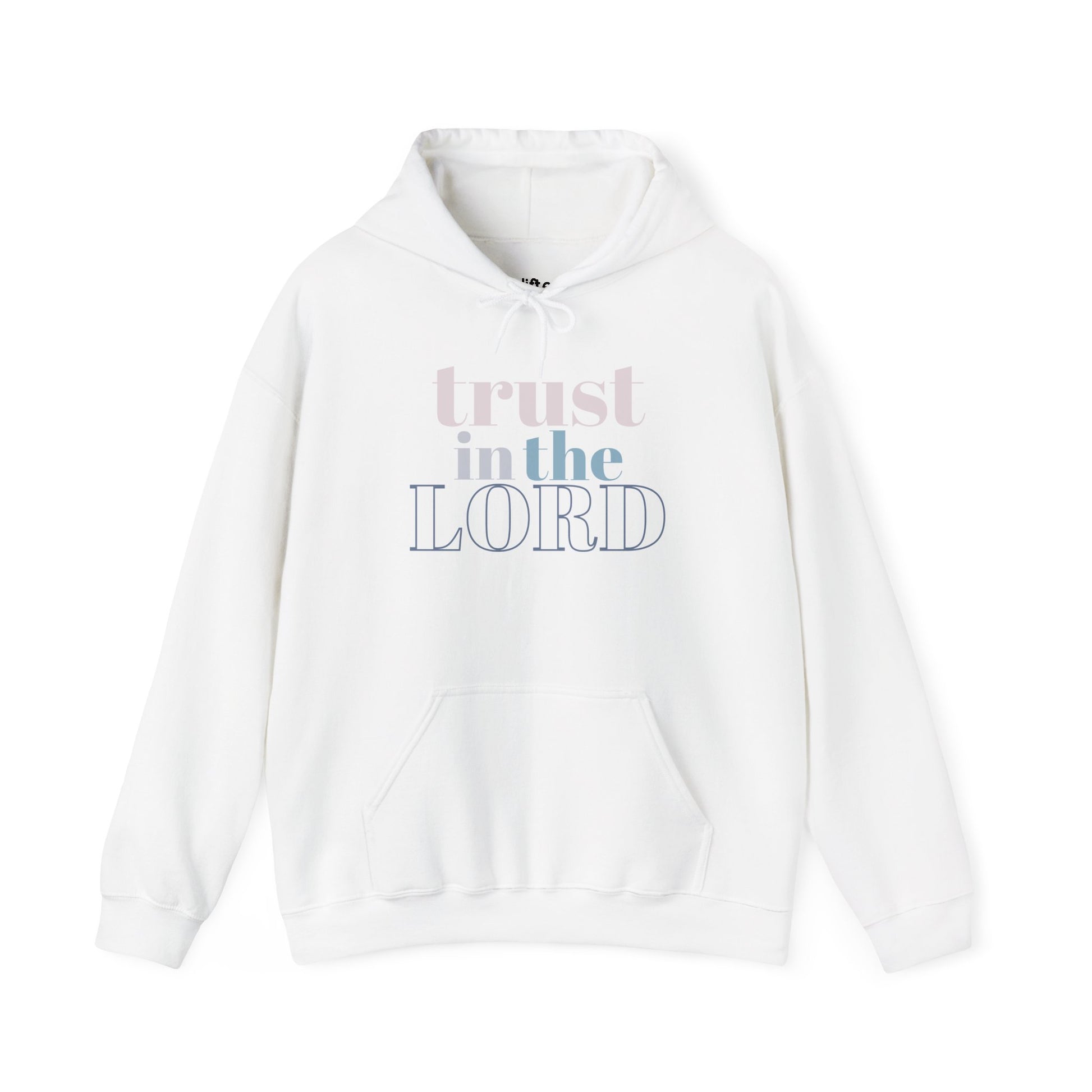 Trust in The Lord Hoodie, White Front