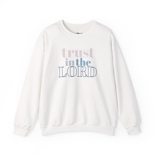 Trust the Lord Crewneck, White Front