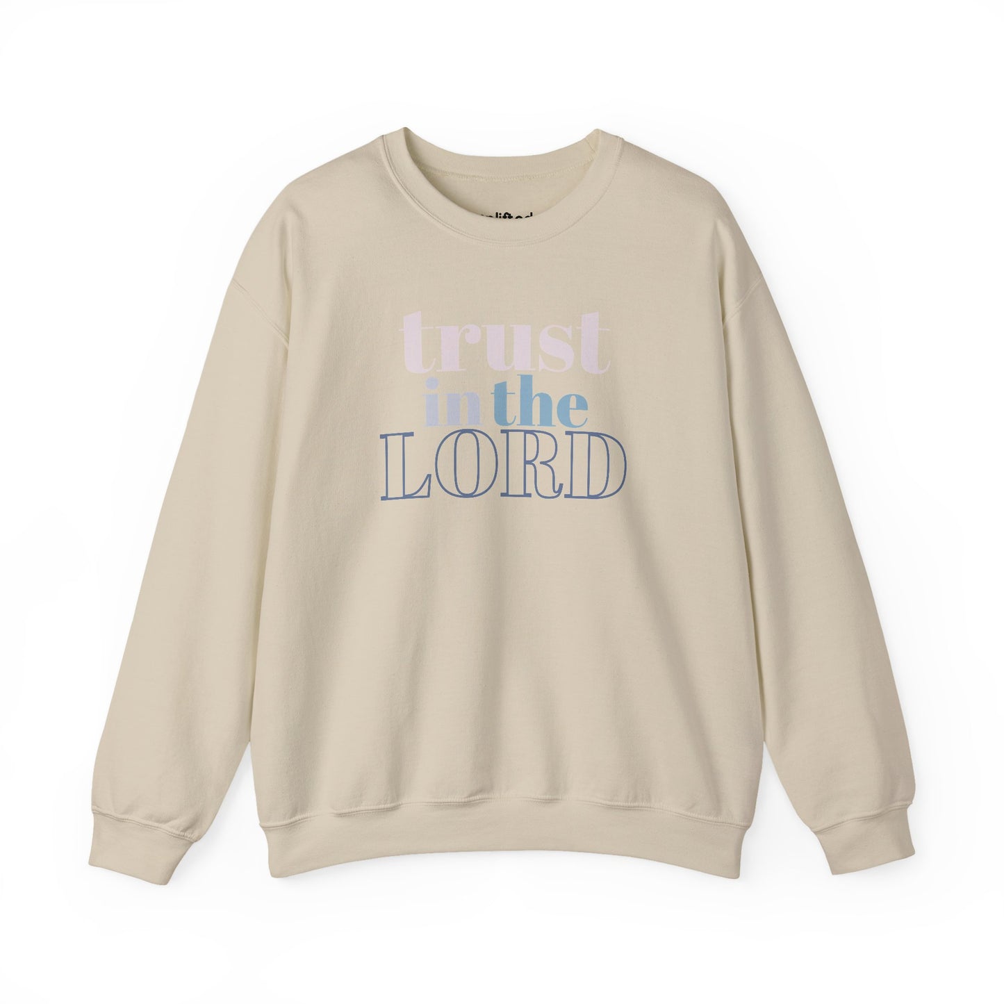 Trust the Lord Crewneck, Sand Front