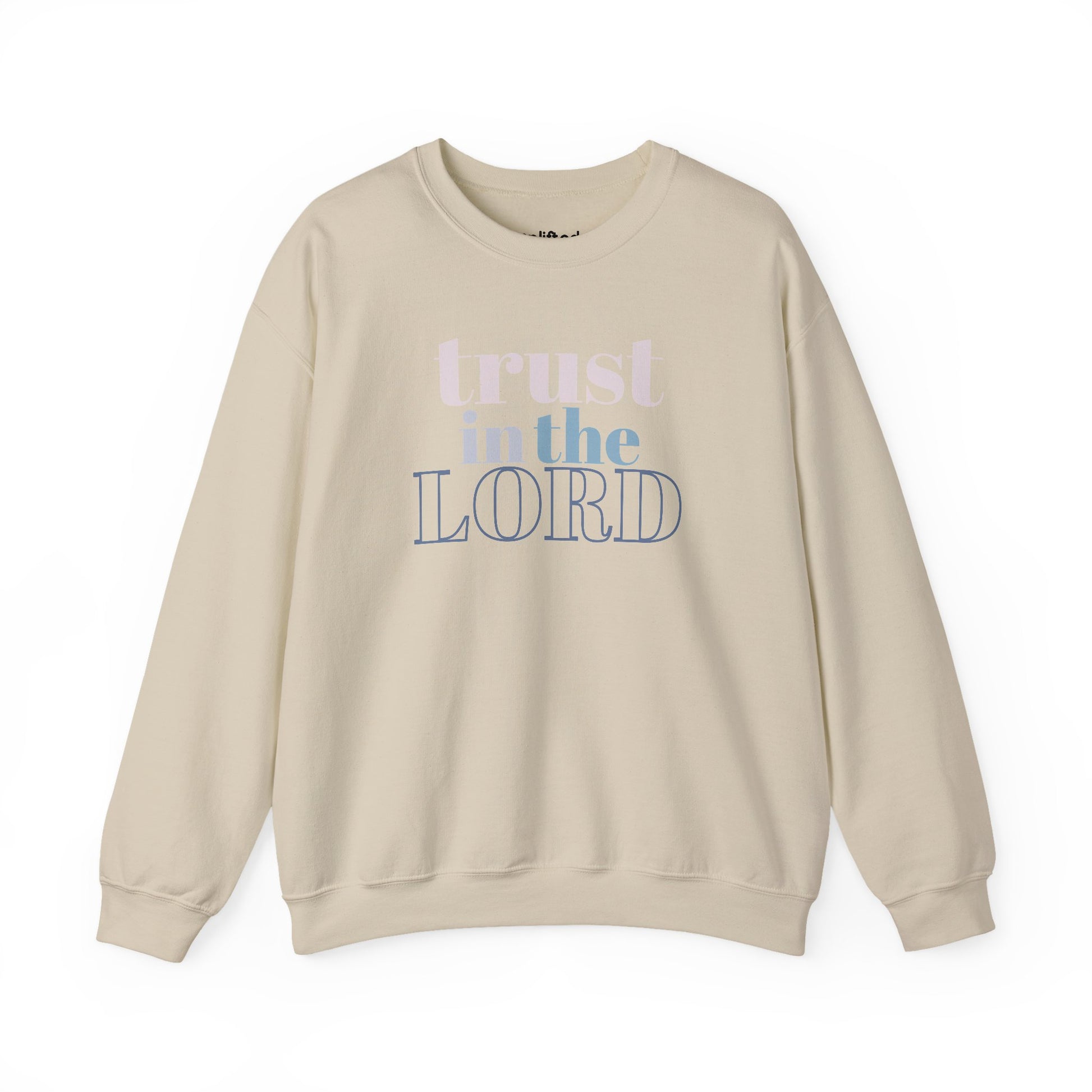 Trust the Lord Crewneck, Sand Front