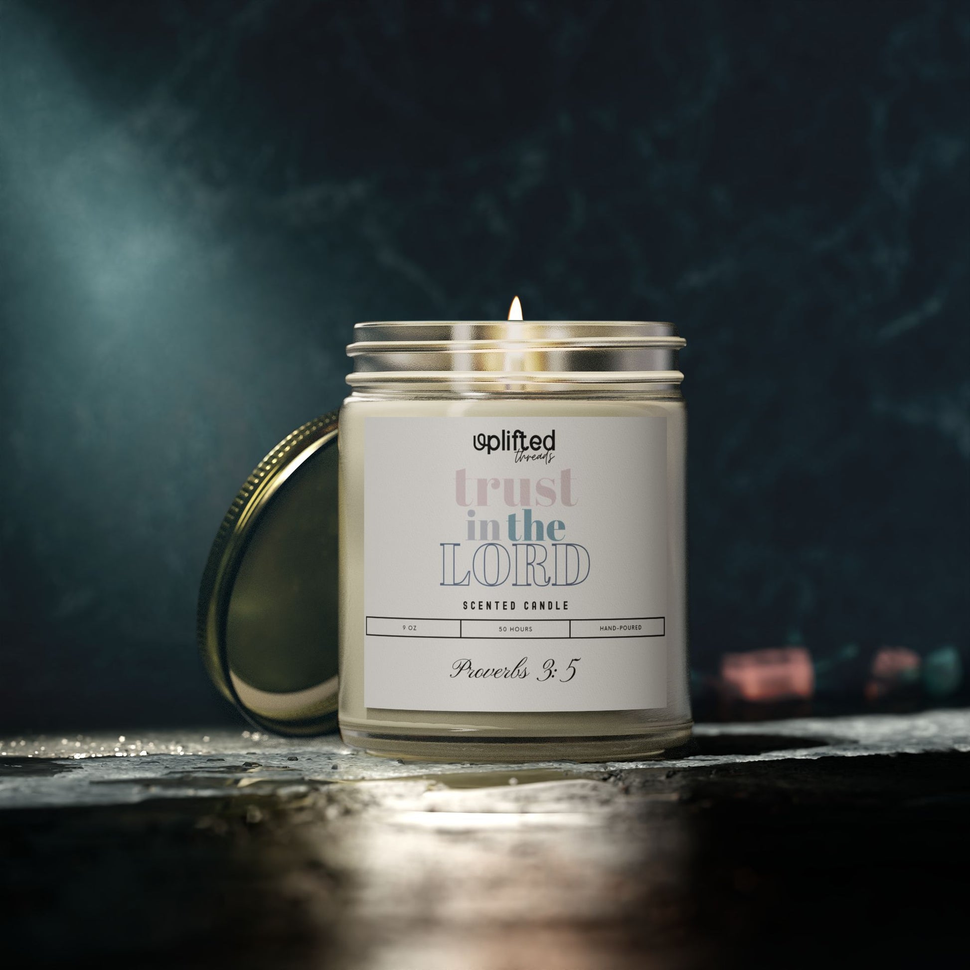 Trust the Lord Scented Candle, Lifestyle Front