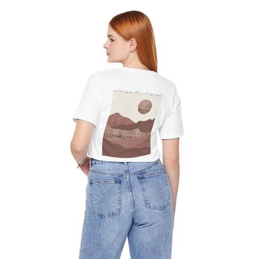 Walk by Faith Christian T-Shirt, Lifestyle White Back