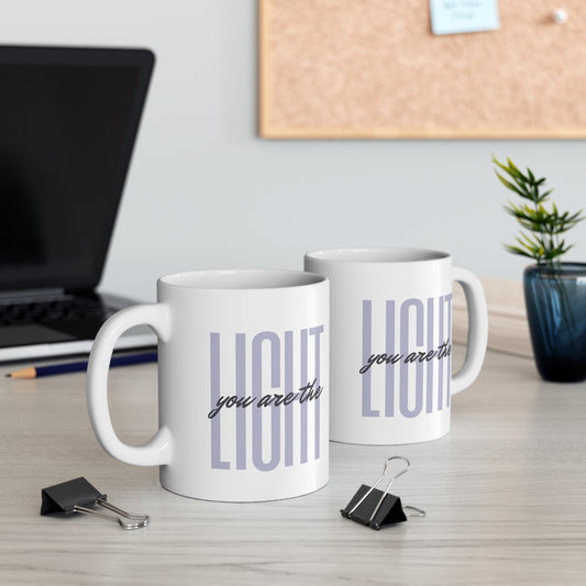 You Are the Light Ceramic Mug, Lifestyle Both Sides