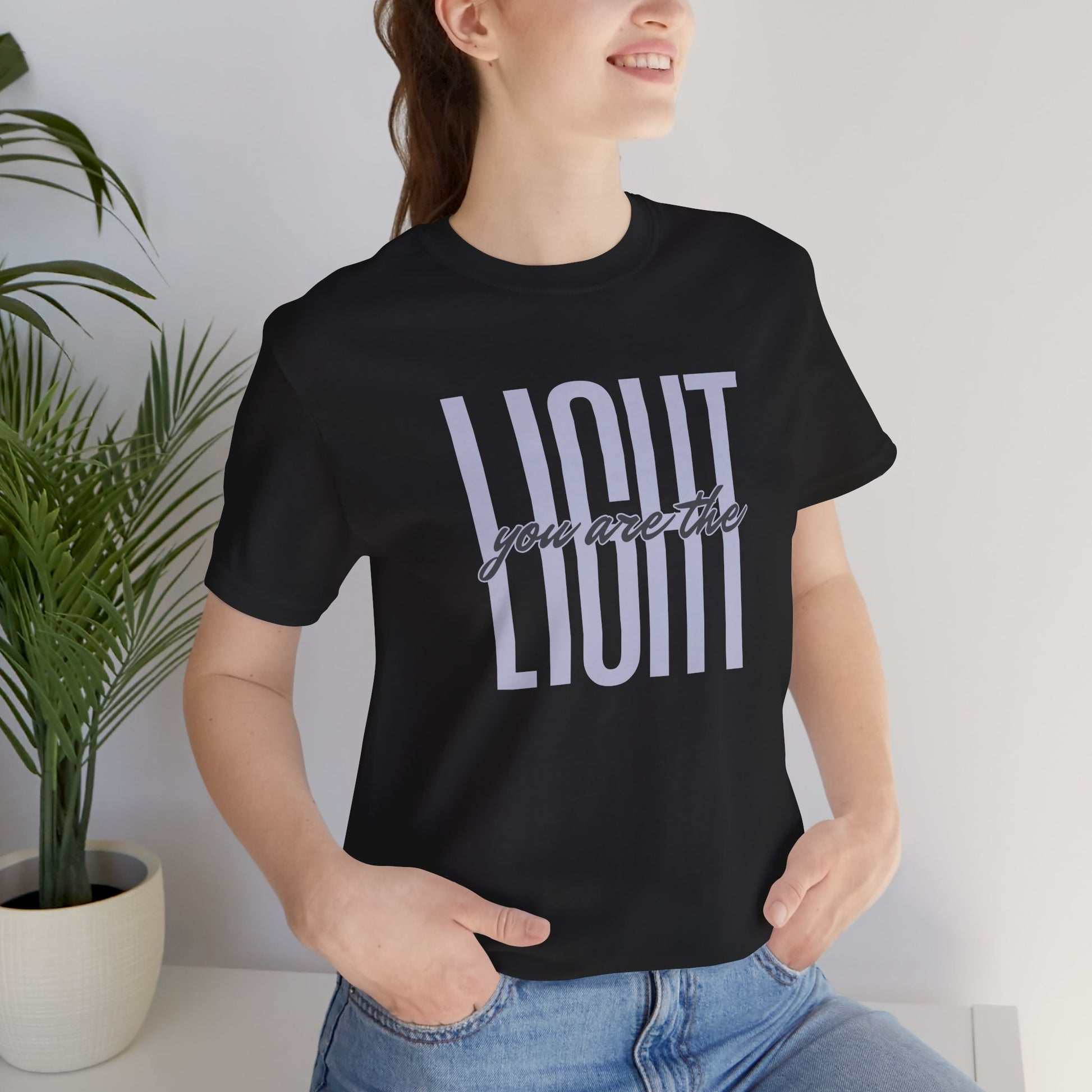 You Are the Light Christian T-Shirt, Lifestyle Front Black