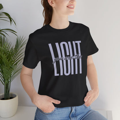 You Are the Light Christian T-Shirt, Lifestyle Front Black