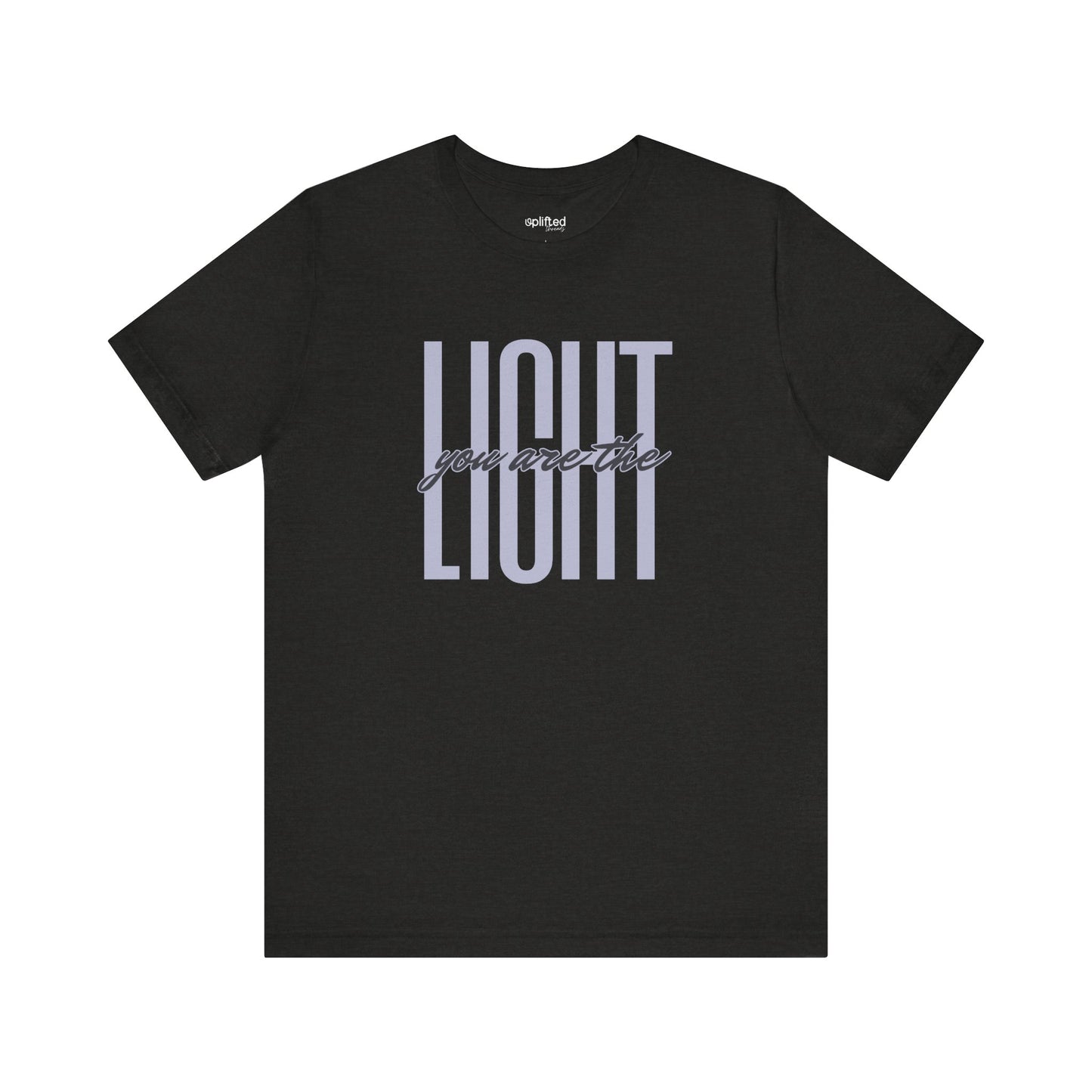 You Are the Light Christian T-Shirt, Black Heather Front