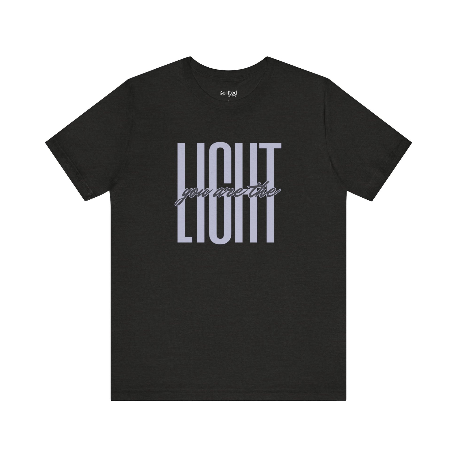 You Are the Light Christian T-Shirt, Black Heather Front