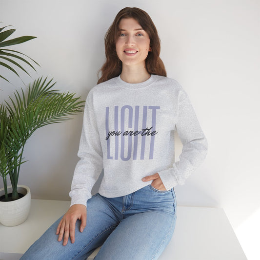You Are the Light Crewneck, Lifestyle Ash Front